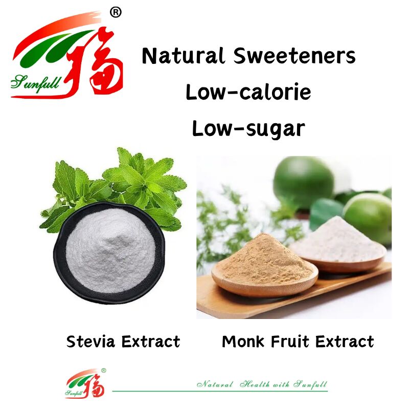 Natuurlijke suikervervangers Stevia-extract met 80% tot 95% steviosiden en monnikfruit-extract met 20% tot 60% Mogroside V Natuurlijke zoetstoffen zonder calorieën
